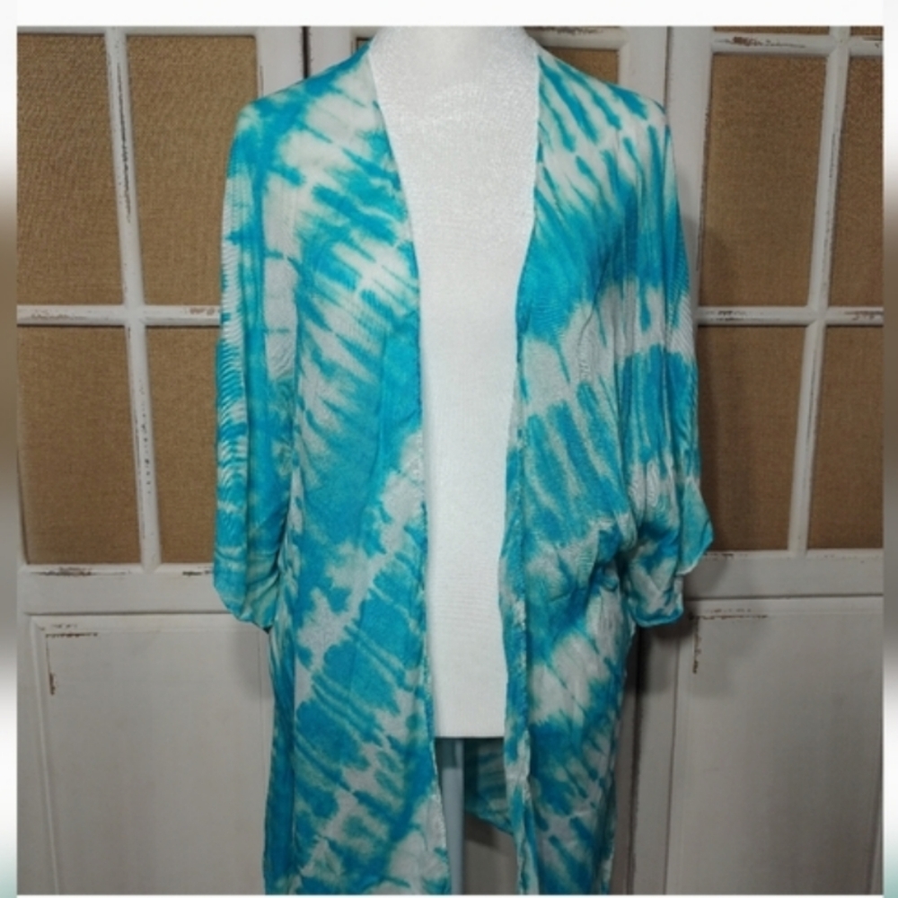 CHICO'S Blue & White Ruana - Picture 3 of 6